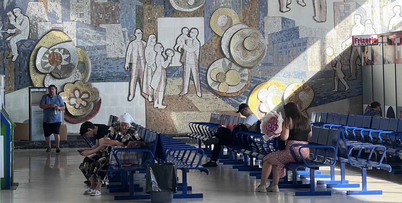 Mosaic in the Central Bus Station of Chisinau
